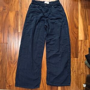 Motel Rocks Navy Wide Leg Jeans